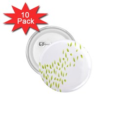 Leaves Leaf Green Fly Landing 1 75  Buttons (10 Pack)