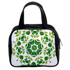 Leaf Green Frame Star Classic Handbags (2 Sides)