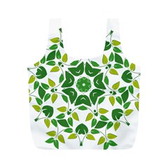 Leaf Green Frame Star Full Print Recycle Bags (m)  by Alisyart