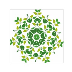Leaf Green Frame Star Small Satin Scarf (square)