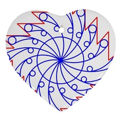 Line  Red Blue Circle Ornament (heart)