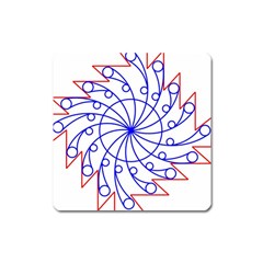 Line  Red Blue Circle Square Magnet