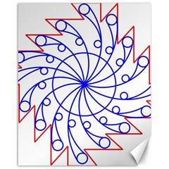 Line  Red Blue Circle Canvas 16  X 20  