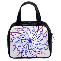 Line  Red Blue Circle Classic Handbags (2 Sides)