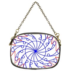 Line  Red Blue Circle Chain Purses (two Sides) 