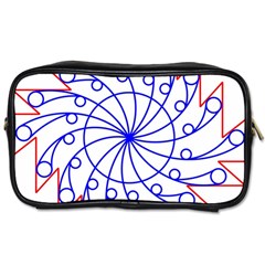 Line  Red Blue Circle Toiletries Bags 2-side