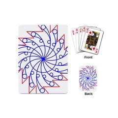 Line  Red Blue Circle Playing Cards (mini) 