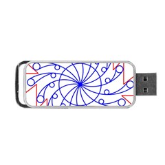 Line  Red Blue Circle Portable Usb Flash (one Side)