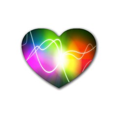 Lines Wavy Ight Color Rainbow Colorful Heart Coaster (4 Pack) 