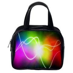 Lines Wavy Ight Color Rainbow Colorful Classic Handbags (one Side) by Alisyart