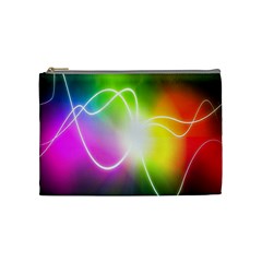 Lines Wavy Ight Color Rainbow Colorful Cosmetic Bag (medium) 