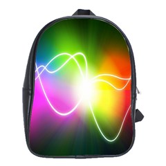 Lines Wavy Ight Color Rainbow Colorful School Bags(large)  by Alisyart