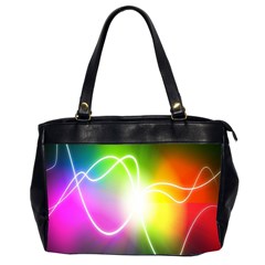 Lines Wavy Ight Color Rainbow Colorful Office Handbags (2 Sides) 