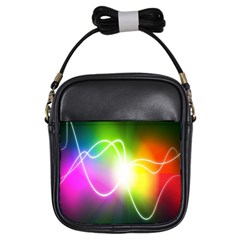 Lines Wavy Ight Color Rainbow Colorful Girls Sling Bags