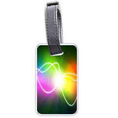 Lines Wavy Ight Color Rainbow Colorful Luggage Tags (one Side) 