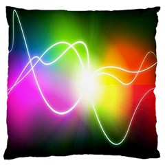 Lines Wavy Ight Color Rainbow Colorful Large Cushion Case (two Sides)