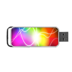 Lines Wavy Ight Color Rainbow Colorful Portable Usb Flash (two Sides)