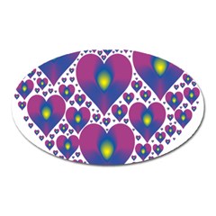 Heart Love Valentine Purple Gold Oval Magnet by Alisyart