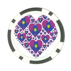 Heart Love Valentine Purple Gold Poker Chip Card Guard