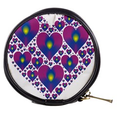 Heart Love Valentine Purple Gold Mini Makeup Bags