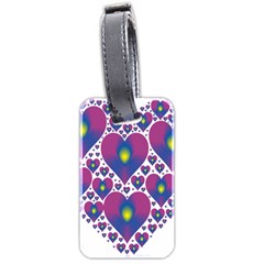 Heart Love Valentine Purple Gold Luggage Tags (two Sides)