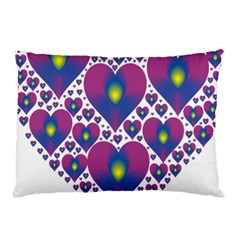 Heart Love Valentine Purple Gold Pillow Case (two Sides)