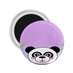Panda Happy Birthday Pink Face Smile Animals Flower Purple Green 2 25  Magnets