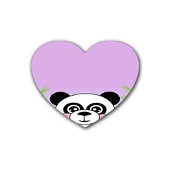 Panda Happy Birthday Pink Face Smile Animals Flower Purple Green Heart Coaster (4 Pack)  by Alisyart