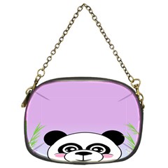 Panda Happy Birthday Pink Face Smile Animals Flower Purple Green Chain Purses (one Side) 