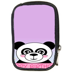 Panda Happy Birthday Pink Face Smile Animals Flower Purple Green Compact Camera Cases