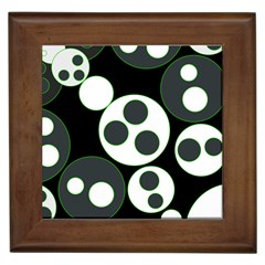 Origami Leaf Sea Dragon Circle Line Green Grey Black Framed Tiles by Alisyart