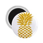 Pineapple Glitter Gold Yellow Fruit 2.25  Magnets Front