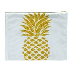 Pineapple Glitter Gold Yellow Fruit Cosmetic Bag (XL) Back