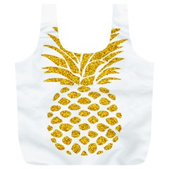 Pineapple Glitter Gold Yellow Fruit Full Print Recycle Bags (l) 