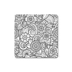 These Flowers Need Colour! Square Magnet by Simbadda