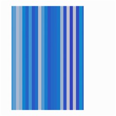 Color Stripes Blue White Pattern Small Garden Flag (two Sides) by Simbadda