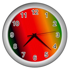 Multi Color Pattern Background Wall Clocks (silver) 