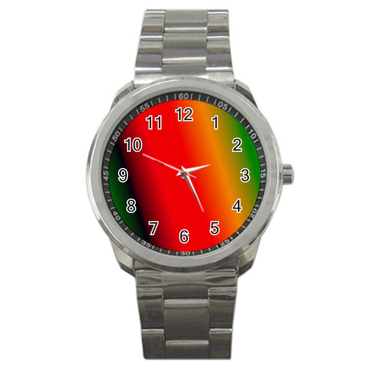 Multi Color Pattern Background Sport Metal Watch