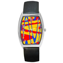 Graphic Design Graphic Design Barrel Style Metal Watch