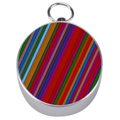 Color Stripes Pattern Silver Compasses by Simbadda