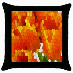 Mosaic Glass Colorful Color Throw Pillow Case (black) by Simbadda