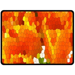 Mosaic Glass Colorful Color Fleece Blanket (large)  by Simbadda