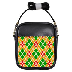 Colorful Color Pattern Diamonds Girls Sling Bags by Simbadda