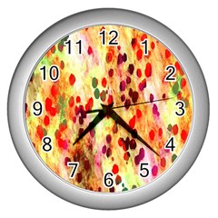 Background Color Pattern Abstract Wall Clocks (silver) 