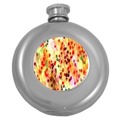 Background Color Pattern Abstract Round Hip Flask (5 Oz)