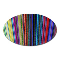 Multi Colored Lines Oval Magnet by Simbadda