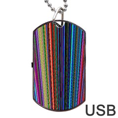 Multi Colored Lines Dog Tag Usb Flash (two Sides)