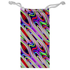 Multi Color Wave Abstract Pattern Jewelry Bag by Simbadda