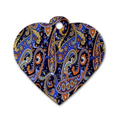 Pattern Color Design Texture Dog Tag Heart (One Side)