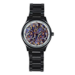 Pattern Color Design Texture Stainless Steel Round Watch